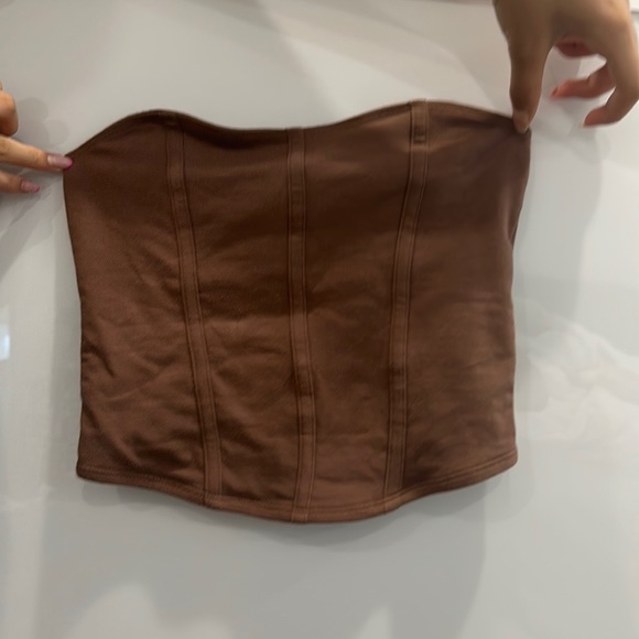 Hollister brown seamed corset tube top - Picture 2 of 3